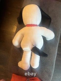 Grand peluche vintage Snoopy Peanuts avec collier