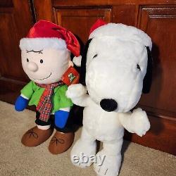 Grande Snoopy + Charlie Brown Vacances Porch Greeter Plush Noël Navire Libre