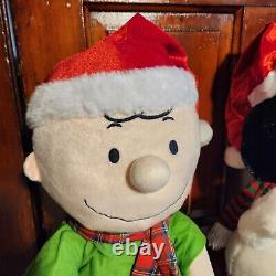 Grande Snoopy + Charlie Brown Vacances Porch Greeter Plush Noël Navire Libre