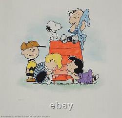 Groupe Peanuts Snoopy/Charlie Brown/Linus et PLUS ! Giclée sur papier LE 150 avec COA