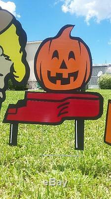 Halloween Grande Citrouille Combo Cour Snoopy Avec Charlie Brown, Lucy Décorations