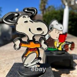 Hand Crafted Snoopy Et Charlie Brown Aviva Trophy Set Hand Painted Rare