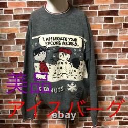 Iceberg Charlie Brown Knit Big Logo Snoopy Gray Taille M