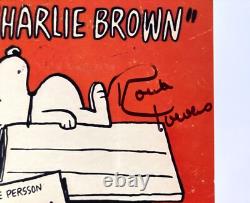 Illustration signée de Charlie Brown par Robert Towers (Voix de Snoopy) + COA