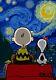 Impression D'art Pop Signée En édition Limitée Death Nyc 45x32 Cm Snoopy Charlie Brown Van Gogh