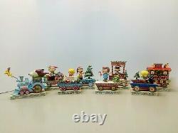 Jim Shore Peanuts Holiday Christmas Train Huit Voiture Cadeau Figurine Set 4062623