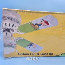 Kit de lumière de ventilateur de plafond VTG Peanuts Sports Fan 42 pouces à quatre pales Snoopy Charlie Brown