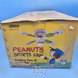 Kit de lumière de ventilateur de plafond VTG Peanuts Sports Fan 42 pouces à quatre pales Snoopy Charlie Brown
