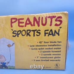 Kit de lumière de ventilateur de plafond VTG Peanuts Sports Fan 42 pouces à quatre pales Snoopy Charlie Brown