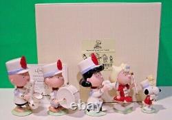 LENOX PEANUTS MARCHING BAND Snoopy Charlie Brown Lucy Linus Sally NOUVEAU DANS LA BOÎTE COA