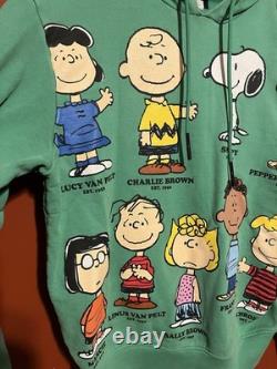 Lacoste x Peanuts Sweat à Capuche M RARE Vert Snoopy Charlie Brown Unisexe