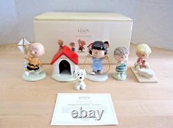 Lenox Peanuts Célèbre 60 Ans Ensemble de 5 Charlie Brown Lucy Snoopy Neuf dans la Boîte