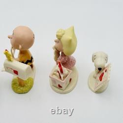 Lenox Un Ensemble De 5 Figurines Peanuts Pour La Saint-Valentin Charlie Brown Lucy Snoopy NEUF