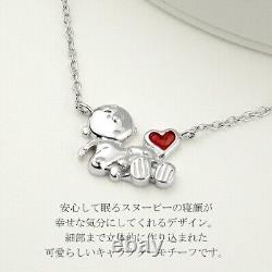 Les arachides SNOOPY Charlie Brown Cuddle Coeur Collier en argent SV925 Japon Nouveau