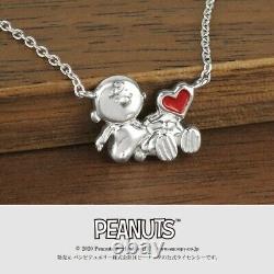 Les arachides SNOOPY Charlie Brown Cuddle Coeur Collier en argent SV925 Japon Nouveau