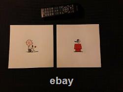 Lot De 2 United Feature Syndicate Charlie Brown, Snoopy Estchings, Signé