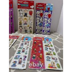 Lot d'autocollants Peanuts Vintage Snoopy Charlie Brown Lucy Linus Scrapbooking