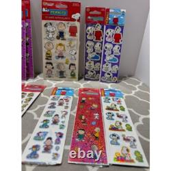 Lot d'autocollants Peanuts Vintage Snoopy Charlie Brown Lucy Linus Scrapbooking