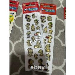 Lot d'autocollants Peanuts Vintage Snoopy Charlie Brown Lucy Linus Scrapbooking