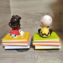 Lot de 2 boîtes à musique vintage en céramique Peanuts Snoopy Charlie Brown Lucy