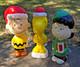 Lot De 3 D&eacute;corations De Jardin De No&euml;l Peanuts Moul&eacute;es Par Soufflage &ndash; Charlie Brown, Woodstock Et Lucy &ndash; 22
