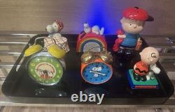 Lot de 6 réveils figurines vintage Peanuts Snoopy Charlie Brown Flying Ace Lot