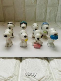 Lot de 8 mini figurines en céramique Peanuts Snoopy Charlie Brown Japon