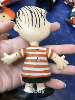 Lot vintage de poupées de poche Peanuts Charlie Brown Snoopy des années 1960 Linus Lucy #m2