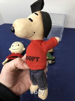 Lot vintage de poupées de poche Peanuts Charlie Brown Snoopy des années 1960 Linus Lucy #m2