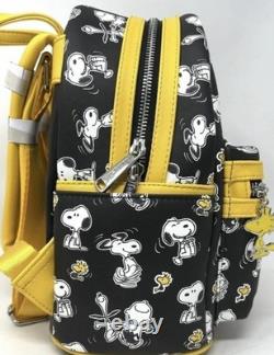 Loungefly Peanuts Snoopy Woodstock Charlie Brown Mini Sac à Dos Noir Jaune NWT