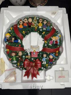 Magnifique couronne de Noël lumineuse Danbury Mint, neuve, Snoopy Charlie Brown