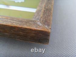 Miroir ancien en bois vintage 1966 avec cadre Snoopy Charlie Brown arrêt de bus Londres Royaume-Uni