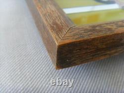 Miroir ancien en bois vintage 1966 avec cadre Snoopy Charlie Brown arrêt de bus Londres Royaume-Uni