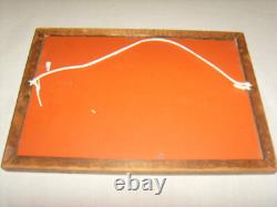 Miroir ancien en bois vintage 1966 avec cadre Snoopy Charlie Brown arrêt de bus Londres Royaume-Uni