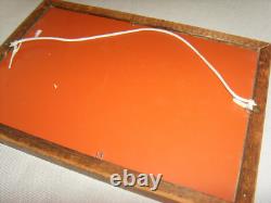 Miroir ancien en bois vintage 1966 avec cadre Snoopy Charlie Brown arrêt de bus Londres Royaume-Uni