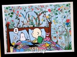 Mort NYC Grand Cadre 16x20 pouces Pop Art Certifié Snoopy Charlie Brown Pop Art