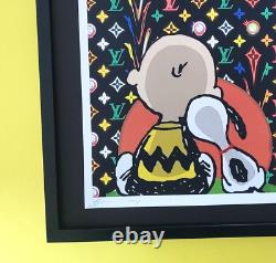 Mort NYC Grand Cadre 16x20 pouces Pop Art certifié Graffiti Snoopy Charlie Brown 2