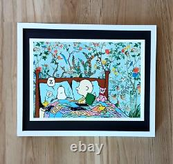 Mort NYC Grand Cadre 16x20in Art Pop avec COA Snoopy avec Charlie Brown #1$