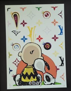 Mort NYC - Impression signée à la main, encadrée, format 16x20 pouces, certificat d'authenticité - SNOOPY CHARLIE BROWN #4