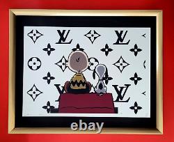 Mort NYC, impression signée à la main, encadrée, 16x20 pouces, certificat d'authenticité, SNOOPY CHARLIE BROWN LV