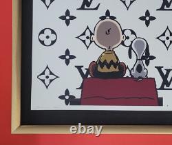 Mort NYC, impression signée à la main, encadrée, 16x20 pouces, certificat d'authenticité, SNOOPY CHARLIE BROWN LV