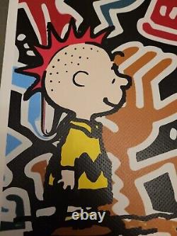 Mort à NYC 19x13 Graffiti Pop Snoopy Charlie Brown Punk Rock Haring Rare, signé