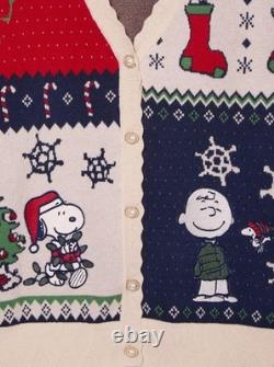 NOUVEAU Gilet Patchwork Femme Snoopy & Charlie Brown Holiday 2025 2XL