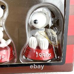 NOUVEAU avec ÉTIQUETTES ! Snoopy Avant et Maintenant Figurines de Décoration de Noël Peanuts 5-pièces RARES