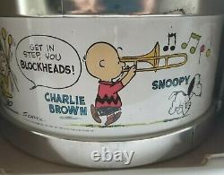 Nouveau En Boîte Peanuts Marching Band Drum Charlie Brown Snoopy Vintage 1969 Chein