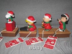 Nouveau Ensemble 4 Figurine Musicale sans fil Hallmark Peanuts Band Charlie Brown Snoopy +