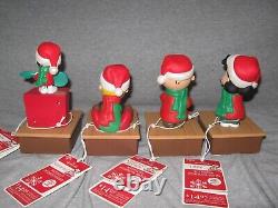 Nouveau Ensemble 4 Figurine Musicale sans fil Hallmark Peanuts Band Charlie Brown Snoopy +