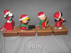 Nouveau Ensemble 4 Figurine Musicale sans fil Hallmark Peanuts Band Charlie Brown Snoopy +