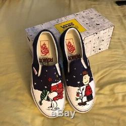 Nouveau Rare Vans Noël Peanuts Classic Slip-on Chaussures Charlie Brown Snoopy Arbre