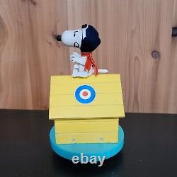 Old Peanuts Snoopy Flying Ace Wooden Schmid Music Box Mint Htf